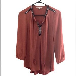 DR2 Boho V-neck Tunic Top Sz Small